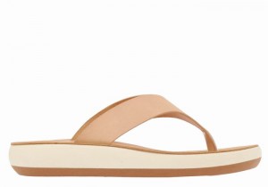 Beige Ancient Greek Sandals Charys Comfort Women Flip Flops | HIP8741FY