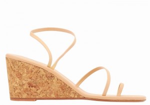 Beige Ancient Greek Sandals Chora Mid Women Wedge Sandals | ZRU4431KX