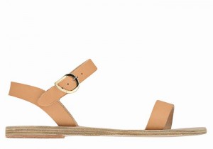 Beige Ancient Greek Sandals Drama New Leather Women Casual Sandals | OOV89HM