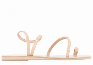 Beige Ancient Greek Sandals Eleftheria Bee Women Toe-Post Sandals | KTE7913QS