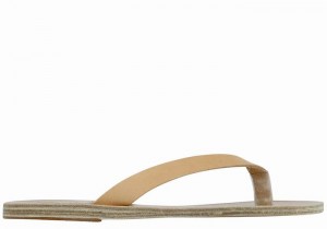 Beige Ancient Greek Sandals Hera Leather Women Flip Flops | MSJ971CD