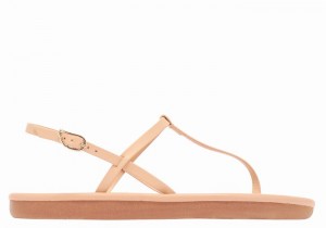 Beige Ancient Greek Sandals Lito Flip Flop Women Back-Strap Sandals | KJE2329AZ