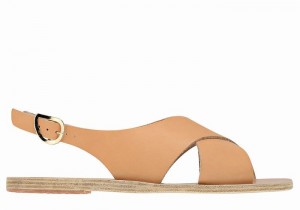 Beige Ancient Greek Sandals Maria Leather Women Casual Sandals | JQJ8989ZO