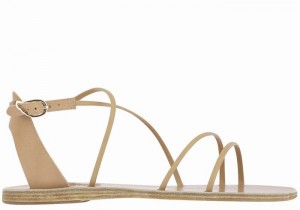 Beige Ancient Greek Sandals Meloivia Women Ankle Strap Sandals | GKI6867DU