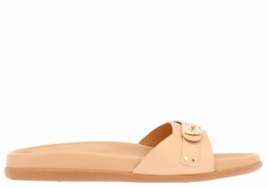 Beige Ancient Greek Sandals Odi Women Slide Sandals | GXQ2519VO