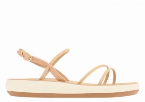 Beige Ancient Greek Sandals Polis Women Back-Strap Sandals | CEK681SA