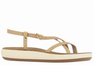 Beige Ancient Greek Sandals Semele Comfort Women Back-Strap Sandals | DJT6436RV