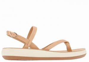 Beige Ancient Greek Sandals Tereza Comfort Women Back-Strap Sandals | FSN7653CJ