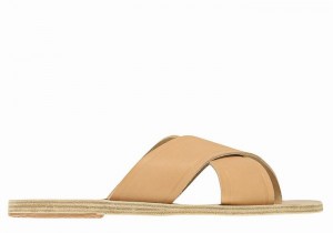 Beige Ancient Greek Sandals Thais Women Slide Sandals | HWS2111BN