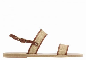 Beige Brown Ancient Greek Sandals Clio Women Casual Sandals | OCT8698TP