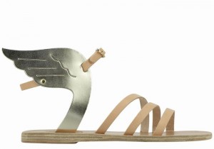 Beige Gold White Ancient Greek Sandals Ikaria Leather Women Ankle Strap Sandals | ZSU5114MC