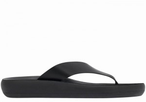 Black Ancient Greek Sandals Charys Comfort Women Flip Flops | QKO3437WI