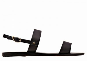 Black Ancient Greek Sandals Clio Women Back-Strap Sandals | PYS9744OU