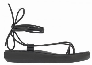 Black Ancient Greek Sandals Diakopes Comfort Women Gladiator Sandals | TFJ5819AU