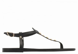 Black Ancient Greek Sandals Lito Bee Women Back-Strap Sandals | VXC6185EZ