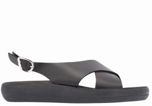 Black Ancient Greek Sandals Maria Comfort Women Platform Sandals | LNS2169QH