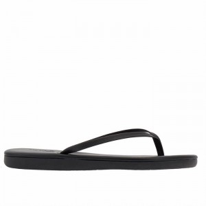 Black Ancient Greek Sandals Saionara Women Flip Flops | BDM988NY