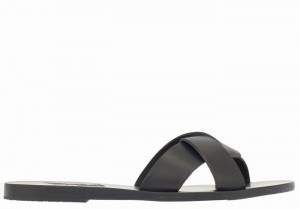 Black Ancient Greek Sandals Whitney Women Slide Sandals | VHE115PX