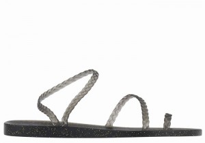 Black Gold Ancient Greek Sandals Eleftheria Women Braided Sandals | XDB1140UG