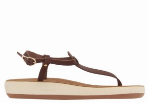 Coffee Ancient Greek Sandals Lito Comfort Women Back-Strap Sandals | DHR6525RZ