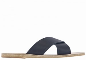 Dark Blue Ancient Greek Sandals Thais Women Slide Sandals | AOQ2683LV