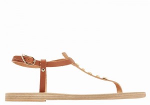 Dark Brown Ancient Greek Sandals Lito Bee Women Back-Strap Sandals | CPW7547PP