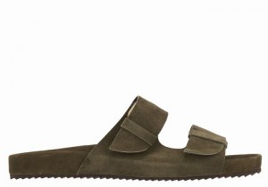 Dark Green Ancient Greek Sandals Diogenis Men Slippers | QXX9915DV