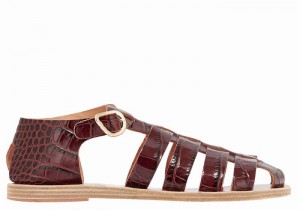 Dark Red Black Ancient Greek Sandals Homeria Women Fisherman Sandals | OHM3487IQ