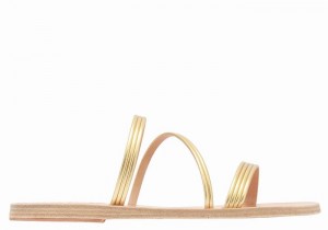 Gold Ancient Greek Sandals Ermodiki Women Slide Sandals | ZYC3880GN