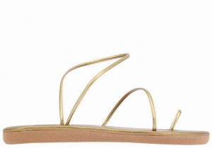 Gold Brown Ancient Greek Sandals Kansiz Women Toe-Post Sandals | JCY963TA