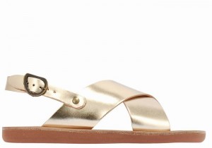 Gold White Ancient Greek Sandals Little Maria Soft Kids' Casual Sandals | LSE5112FU