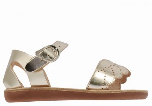 Gold White Ancient Greek Sandals Little Andromeda Soft Kids' Casual Sandals | JQO211QY