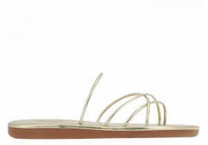 Gold White Ancient Greek Sandals Pu Women Slide Sandals | IGG8312MQ