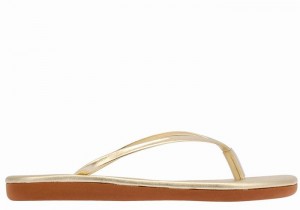Gold White Ancient Greek Sandals Saionara Women Flip Flops | NVI3169OS