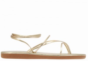 Gold White Ancient Greek Sandals String Women Gladiator Sandals | ZFE7474PF