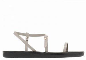 Grey Brown Ancient Greek Sandals Niove Women Back-Strap Sandals | HHJ5099SN