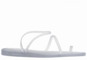 Grey Silver Ancient Greek Sandals Eleftheria Women Braided Sandals | XEK6171QA
