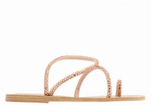 Rose Gold Ancient Greek Sandals Apli Eleftheria Women Toe-Post Sandals | AKY6042TT