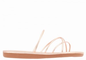 Rose Gold Ancient Greek Sandals Pu Women Slide Sandals | NMJ8432LI