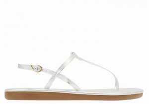 Silver Ancient Greek Sandals Lito Flip Flop Women Back-Strap Sandals | TRM6828SZ