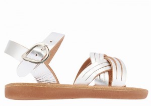 Silver Ancient Greek Sandals Little Electra Soft Kids' Flat Sandals | XOA8725PO