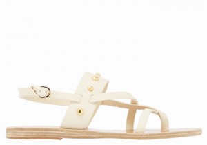 White Ancient Greek Sandals Alethea Bee Women Back-Strap Sandals | ROK2331FW