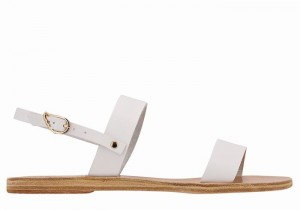 White Ancient Greek Sandals Clio Women Back-Strap Sandals | HYD5197GR