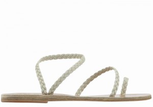 White Ancient Greek Sandals Eleftheria Leather Women Braided Sandals | WAR5052DZ