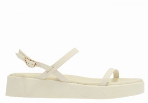 White Ancient Greek Sandals Evriali Leather Women Platform Sandals | UBA7081JS