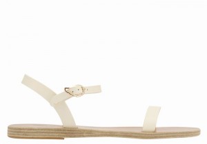 White Ancient Greek Sandals Irida Leather Women Back-Strap Sandals | JGS2362NV