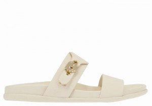 White Ancient Greek Sandals Latria Women Slide Sandals | YMI4660YH