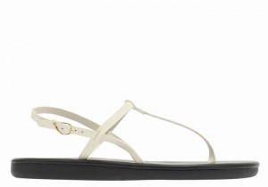White Ancient Greek Sandals Lito Flip Flop Women Back-Strap Sandals | DMC2754EX