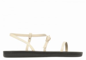 White Ancient Greek Sandals Niove Women Back-Strap Sandals | UBS4773SY