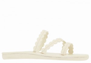 White Ancient Greek Sandals Oceanis Women Slide Sandals | NFN9867IT